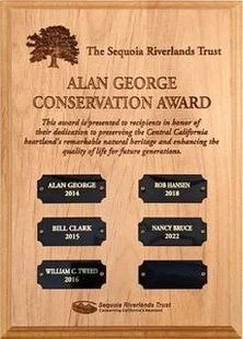 Plaque displaying award winners